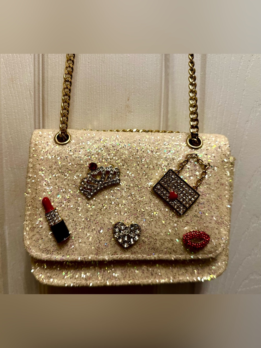 The Children's Place Glitter Embellished Charm Purse Bag.